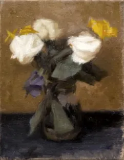 Flowers, 2009. Oil on canvas, 35 × 25 cm.