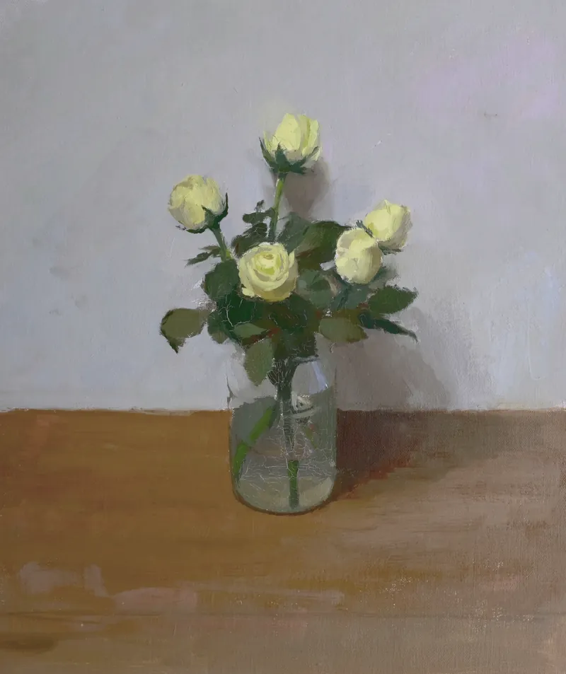 Roses, 2014. Oil on canvas, 50 × 40 cm.