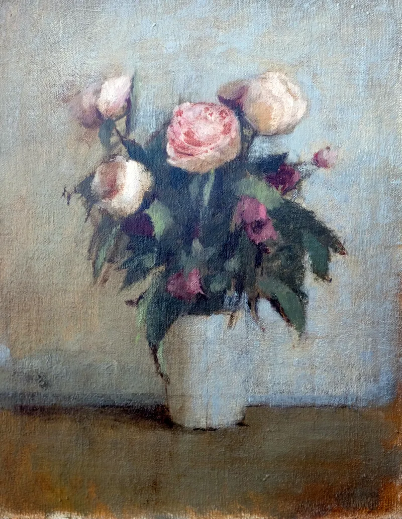 Roses, 2014. Oil on canvas, 50 × 40 cm.