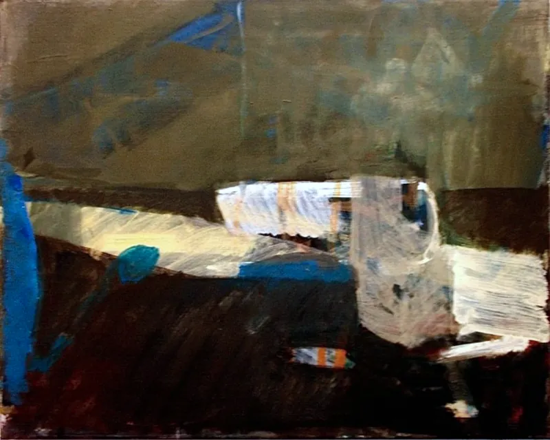 Studio Table Leipzig, 2010. Oil on canvas, 50 × 75 cm.